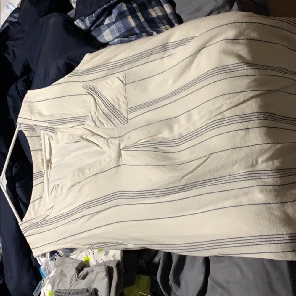 White with blue stripes!